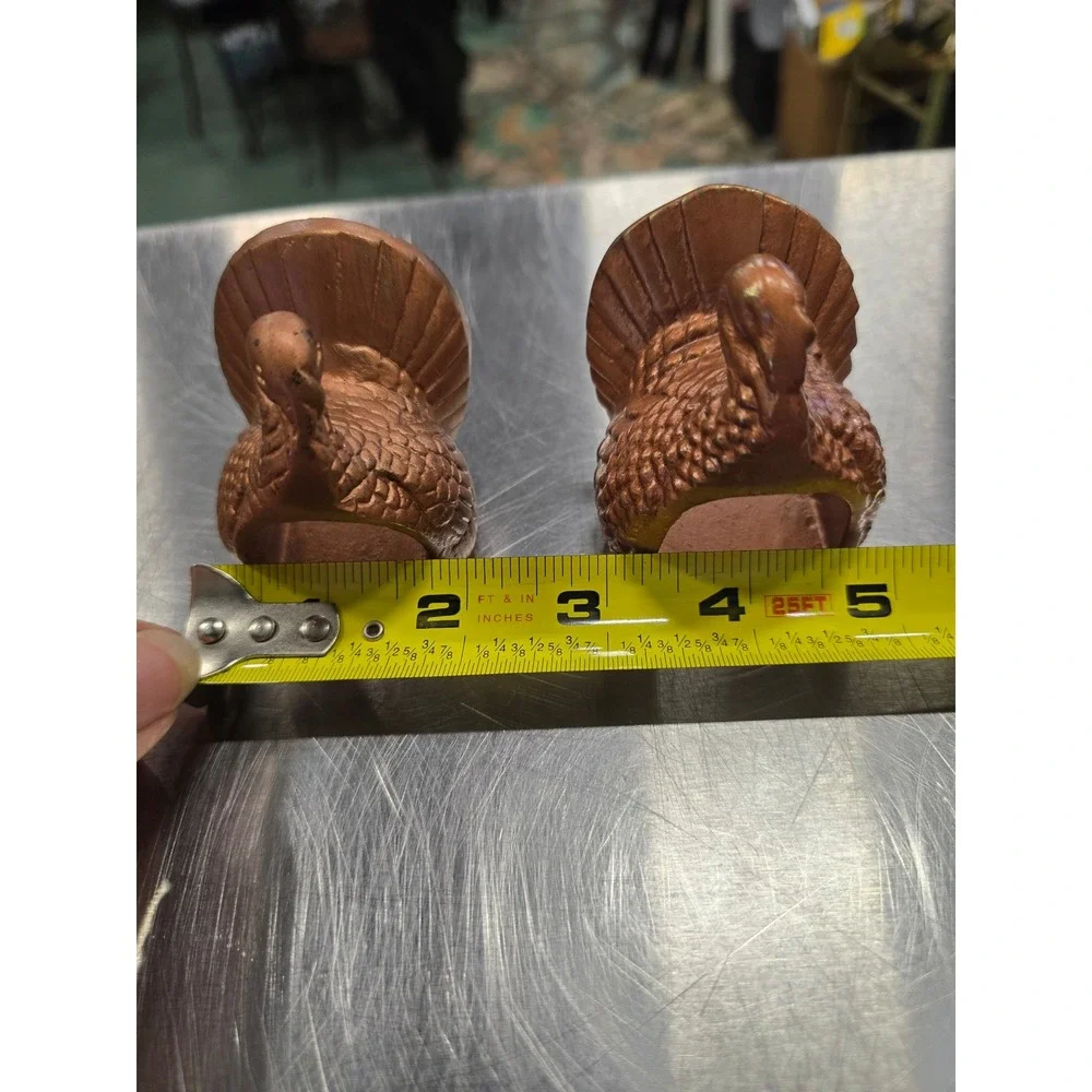 Set of 2‎ metal Turkey copper clr Napkin Ring table decor, boldlook Thanksgiving